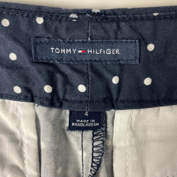 Tommy Hilfiger Polka Dot Shorts Navy Blue White Size 4 Beach Nautical Summer - Picture 4 of 8